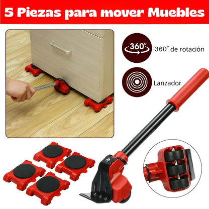 Transportador 5 piezas, mueve muebles